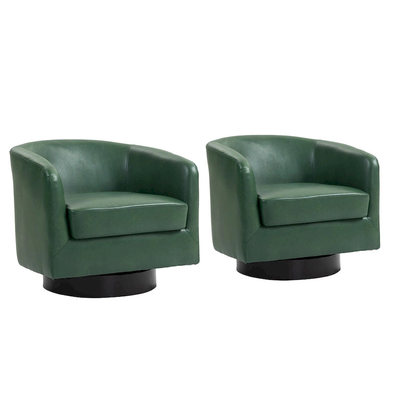 Fauteuils d'appoint en tissu pivotants à 360°, fauteuils club à dossier incurvé
