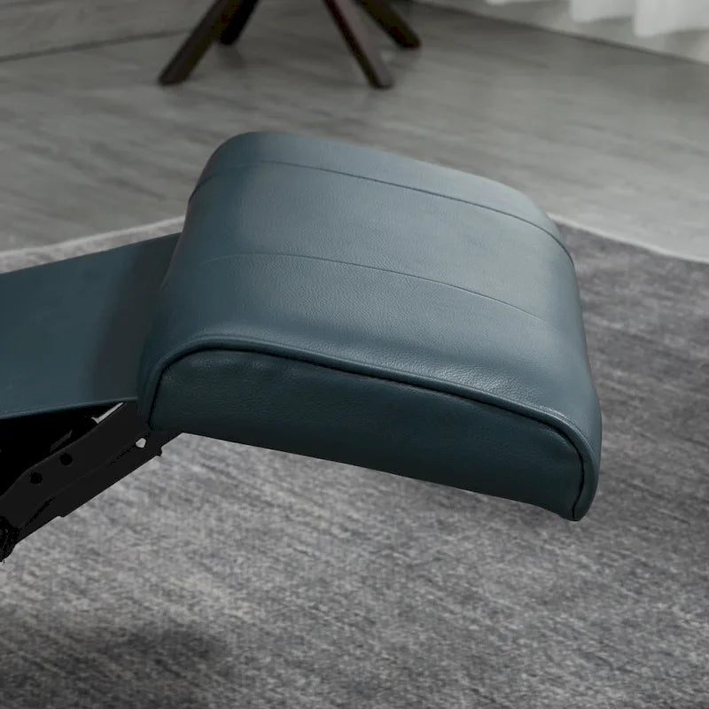 Fauteuil inclinable en similicuir avec base pivotante manuelle réglable, et repose-pieds confortable et relaxant