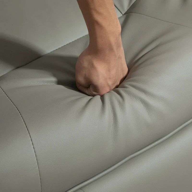 Fauteuil inclinable en similicuir avec base pivotante manuelle réglable, et repose-pieds confortable et relaxant