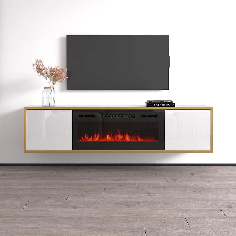 Meuble TV avec cheminée électrique