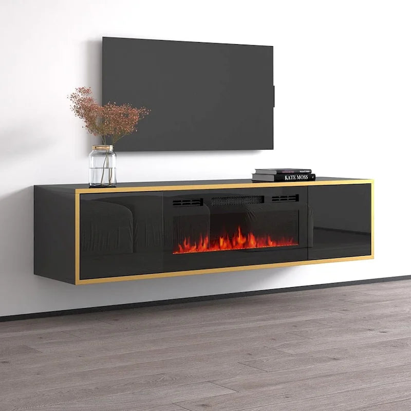 Meuble TV avec cheminée électrique