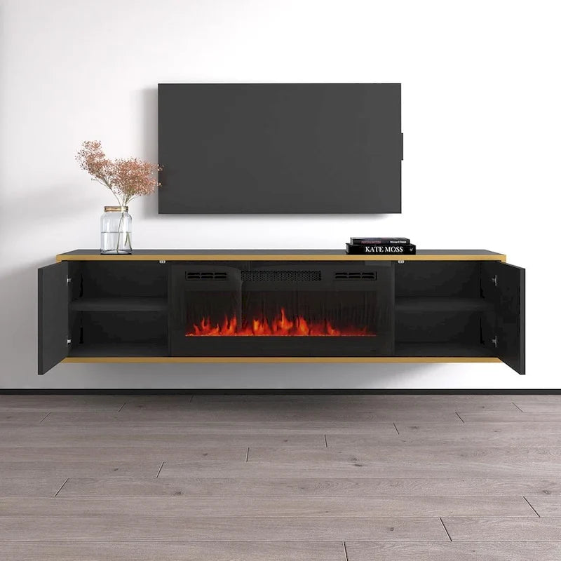 Meuble TV avec cheminée électrique