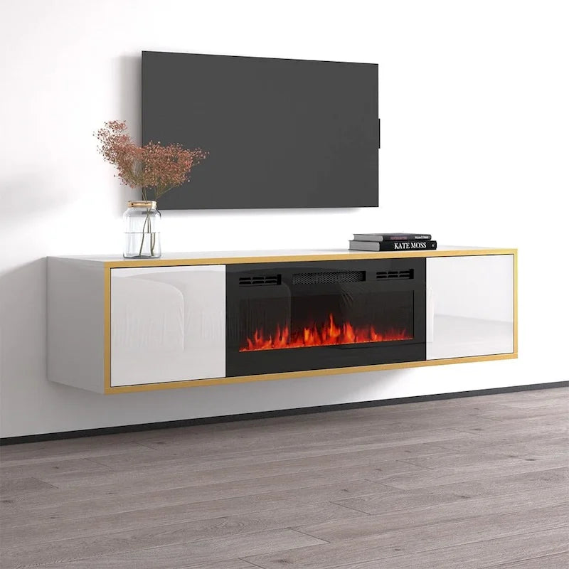 Meuble TV avec cheminée électrique