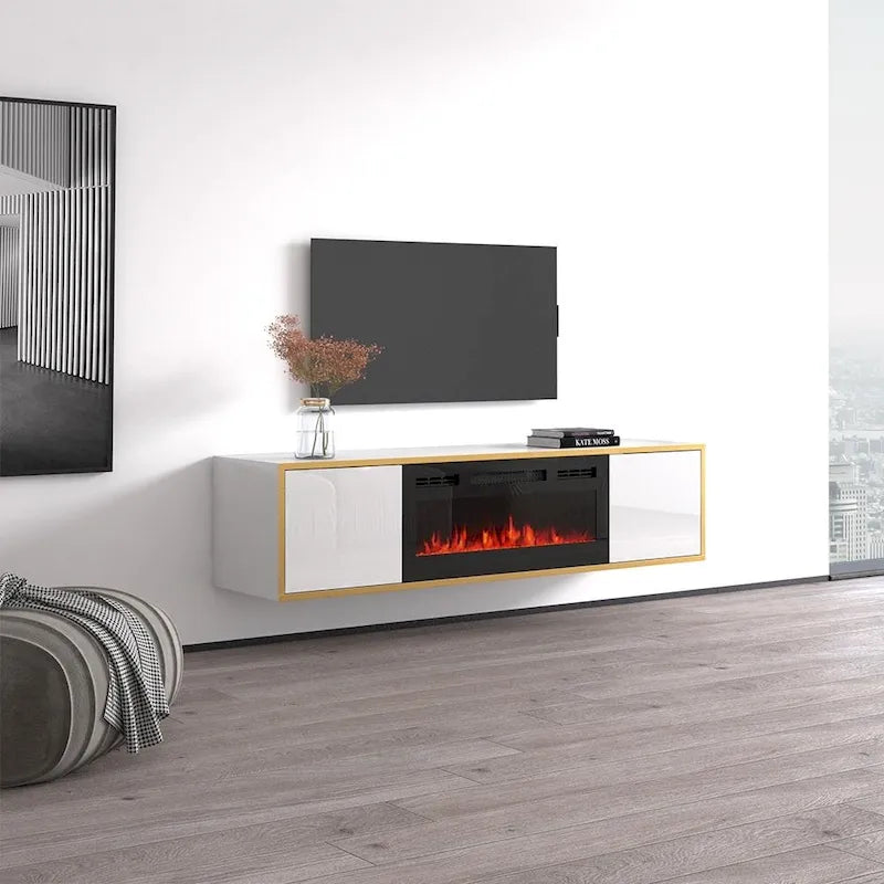 Meuble TV avec cheminée électrique