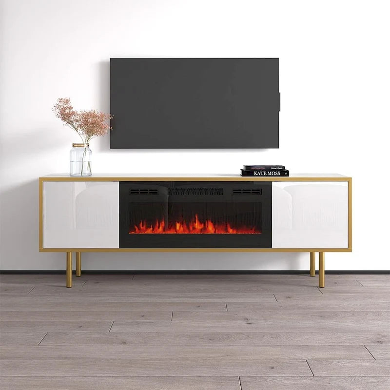 Meuble TV avec cheminée électrique