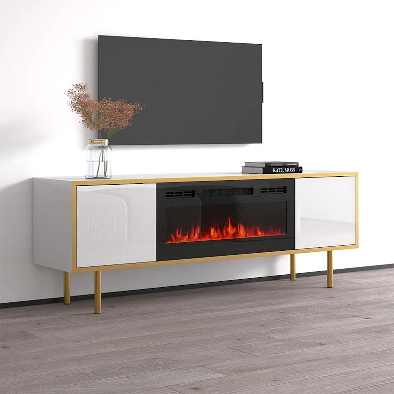 Meuble TV avec cheminée électrique