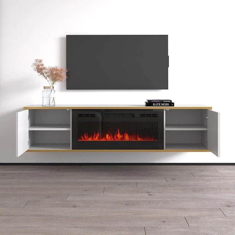 Meuble TV avec cheminée électrique