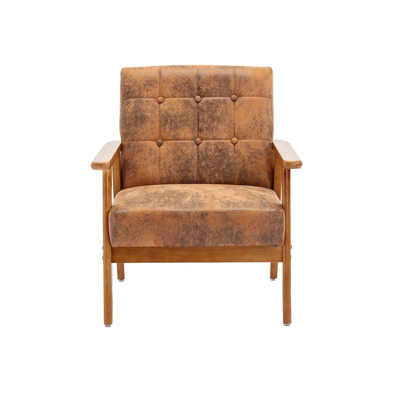Chaise d'appoint en bois massif de style Mid-Century Modern, pour salon, chambre à coucher ou studio