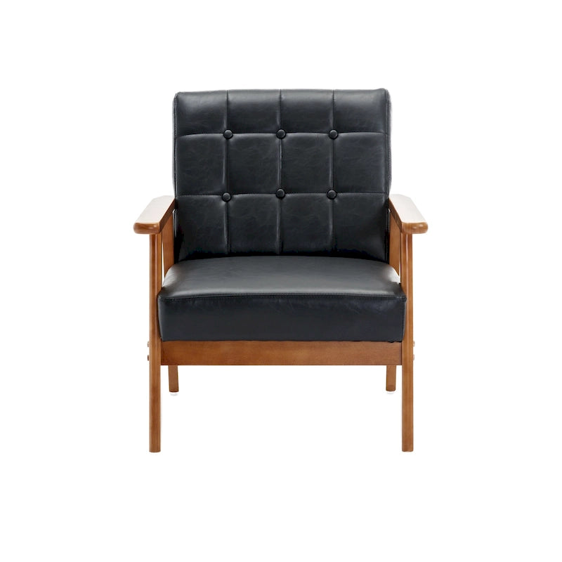 Chaise d'appoint en bois massif de style Mid-Century Modern, pour salon, chambre à coucher ou studio
