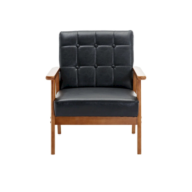 Chaise d'appoint en bois massif de style Mid-Century Modern, pour salon, chambre à coucher ou studio