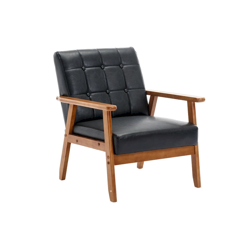 Chaise d'appoint en bois massif de style Mid-Century Modern, pour salon, chambre à coucher ou studio