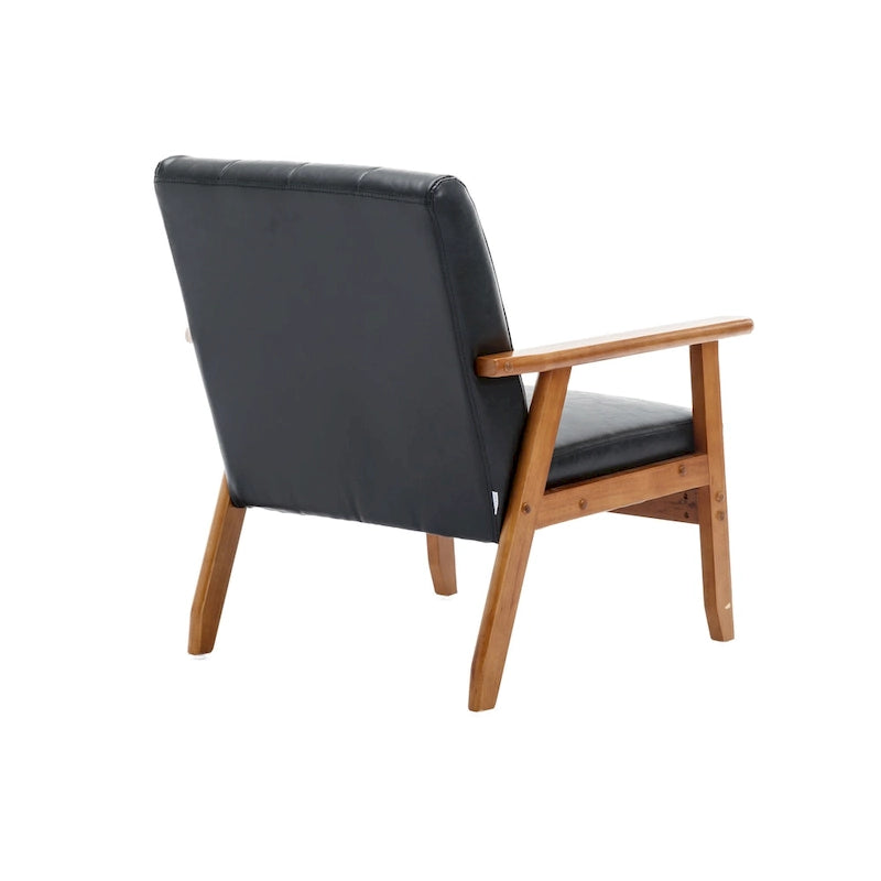 Chaise d'appoint en bois massif de style Mid-Century Modern, pour salon, chambre à coucher ou studio