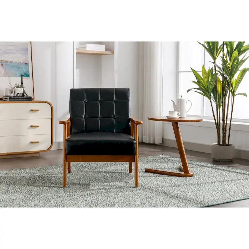 Chaise d'appoint en bois massif de style Mid-Century Modern, pour salon, chambre à coucher ou studio