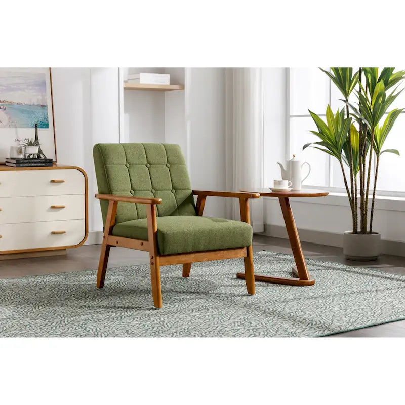 Chaise d'appoint en bois massif de style Mid-Century Modern, pour salon, chambre à coucher ou studio