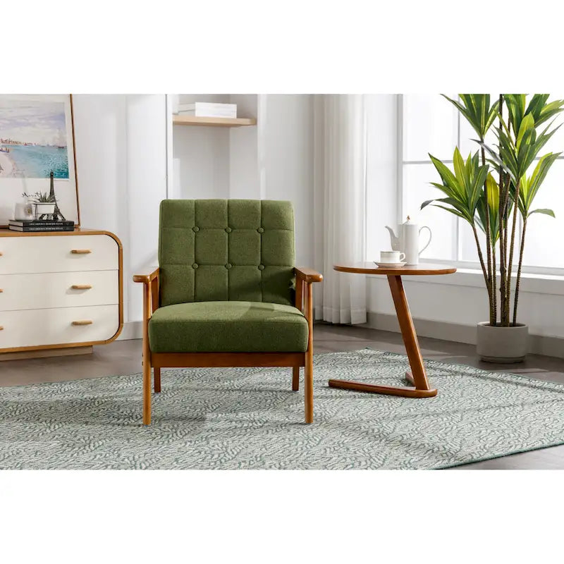 Chaise d'appoint en bois massif de style Mid-Century Modern, pour salon, chambre à coucher ou studio