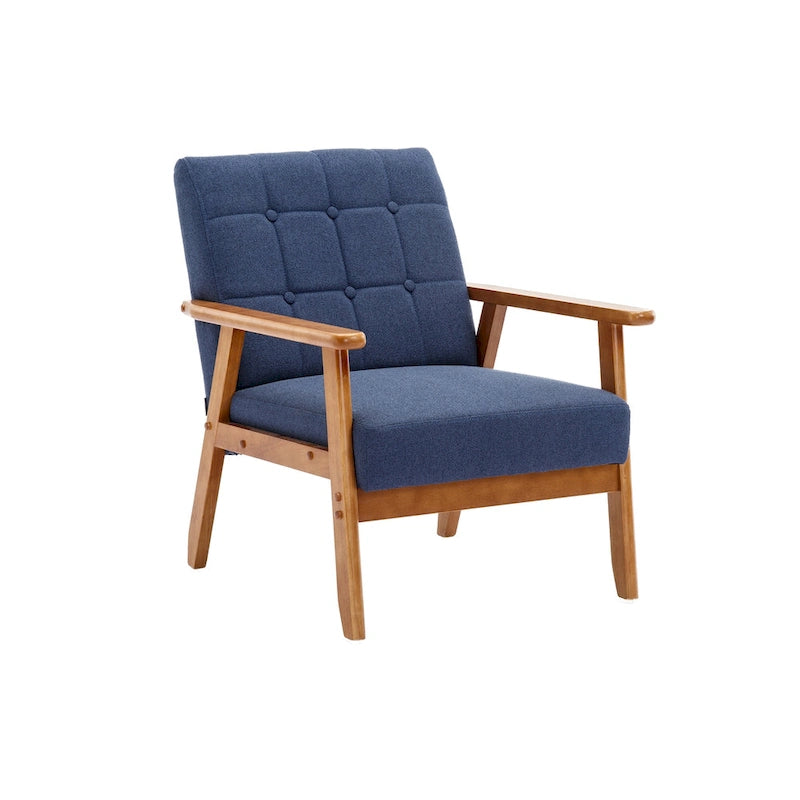 Chaise d'appoint en bois massif de style Mid-Century Modern, pour salon, chambre à coucher ou studio