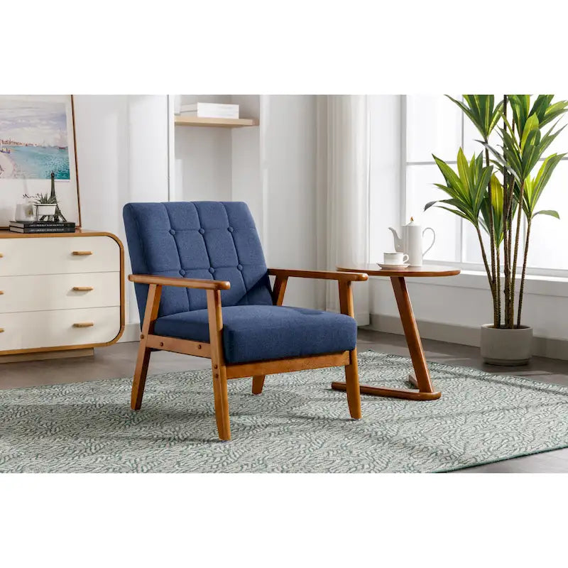 Chaise d'appoint en bois massif de style Mid-Century Modern, pour salon, chambre à coucher ou studio