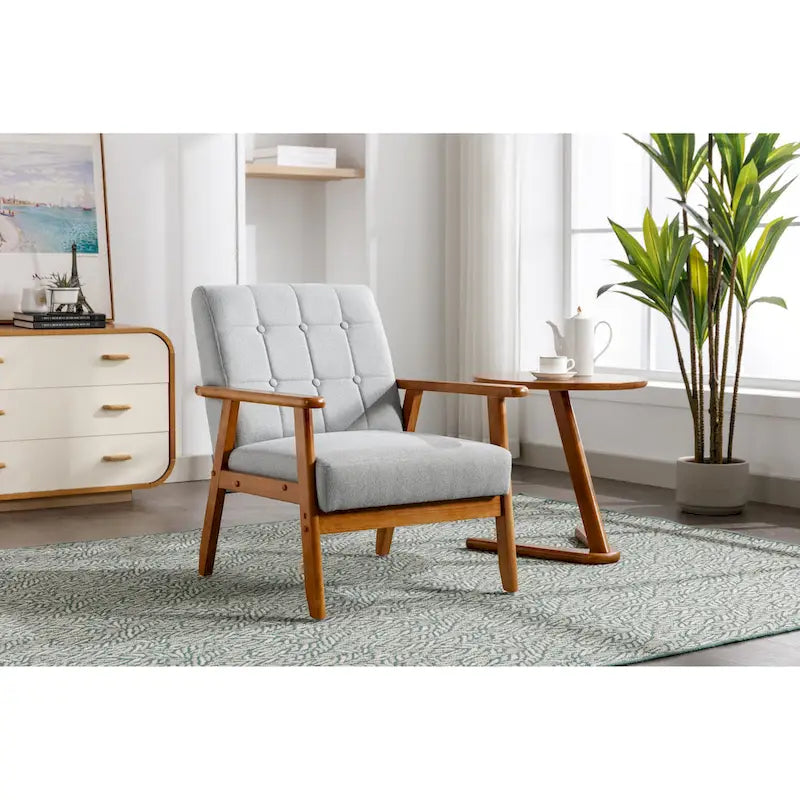 Chaise d'appoint en bois massif de style Mid-Century Modern, pour salon, chambre à coucher ou studio