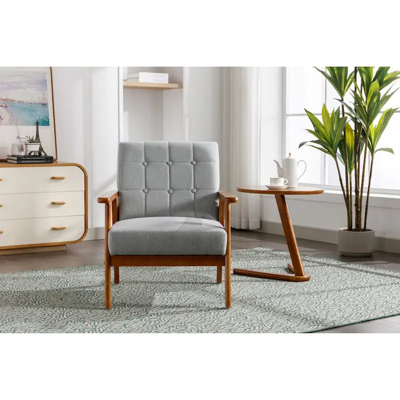 Chaise d'appoint en bois massif de style Mid-Century Modern, pour salon, chambre à coucher ou studio