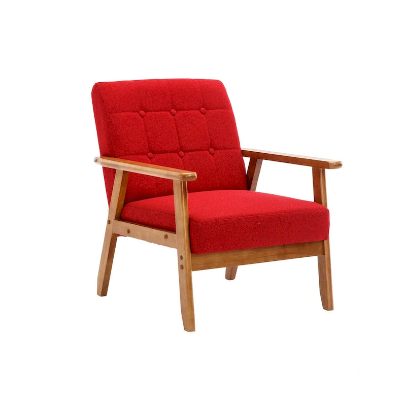 Chaise d'appoint en bois massif de style Mid-Century Modern, pour salon, chambre à coucher ou studio