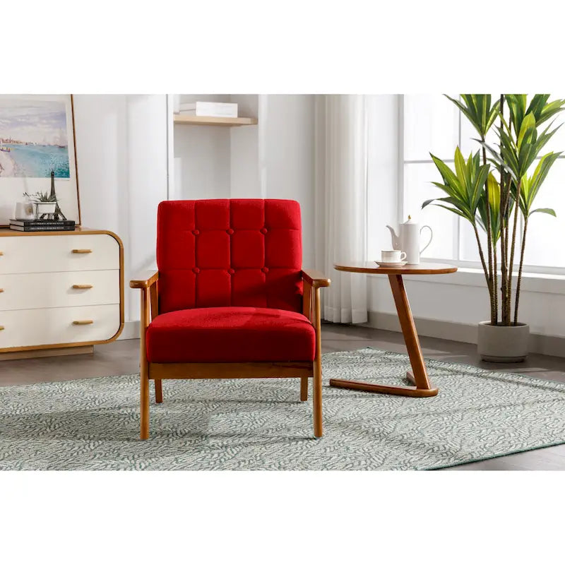 Chaise d'appoint en bois massif de style Mid-Century Modern, pour salon, chambre à coucher ou studio