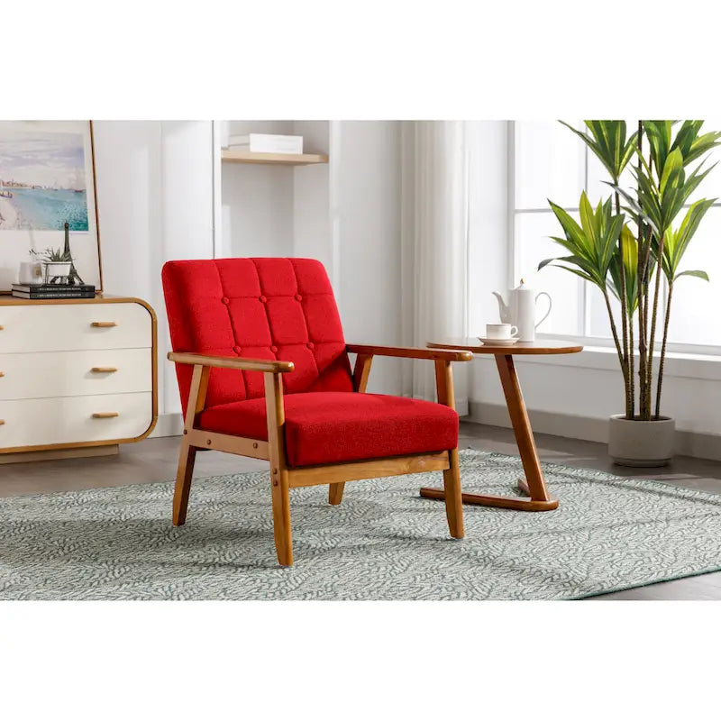 Chaise d'appoint en bois massif de style Mid-Century Modern, pour salon, chambre à coucher ou studio