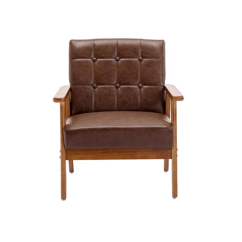 Chaise d'appoint en bois massif de style Mid-Century Modern, pour salon, chambre à coucher ou studio