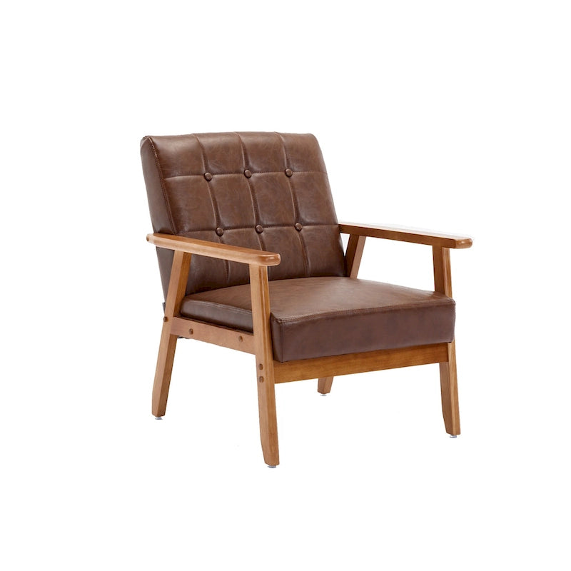 Chaise d'appoint en bois massif de style Mid-Century Modern, pour salon, chambre à coucher ou studio