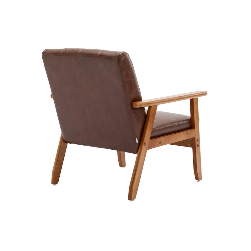 Chaise d'appoint en bois massif de style Mid-Century Modern, pour salon, chambre à coucher ou studio