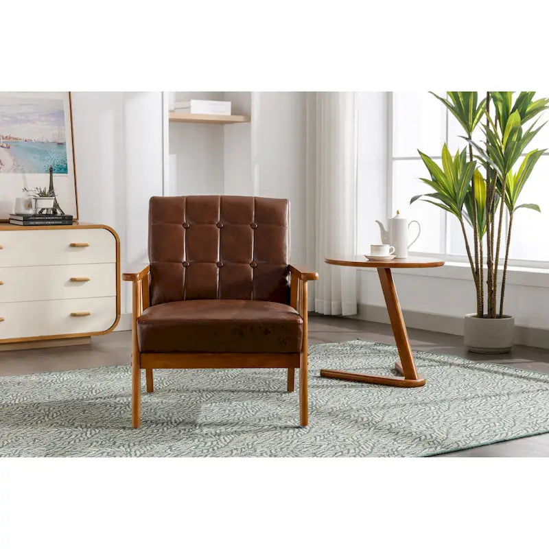 Chaise d'appoint en bois massif de style Mid-Century Modern, pour salon, chambre à coucher ou studio