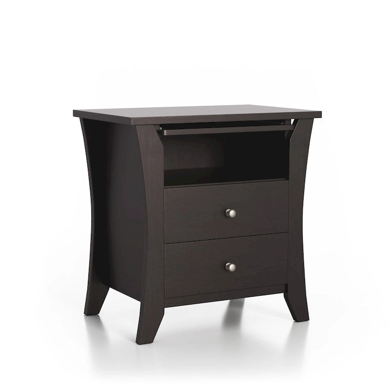 Table de chevet en bois à 2 tiroirs