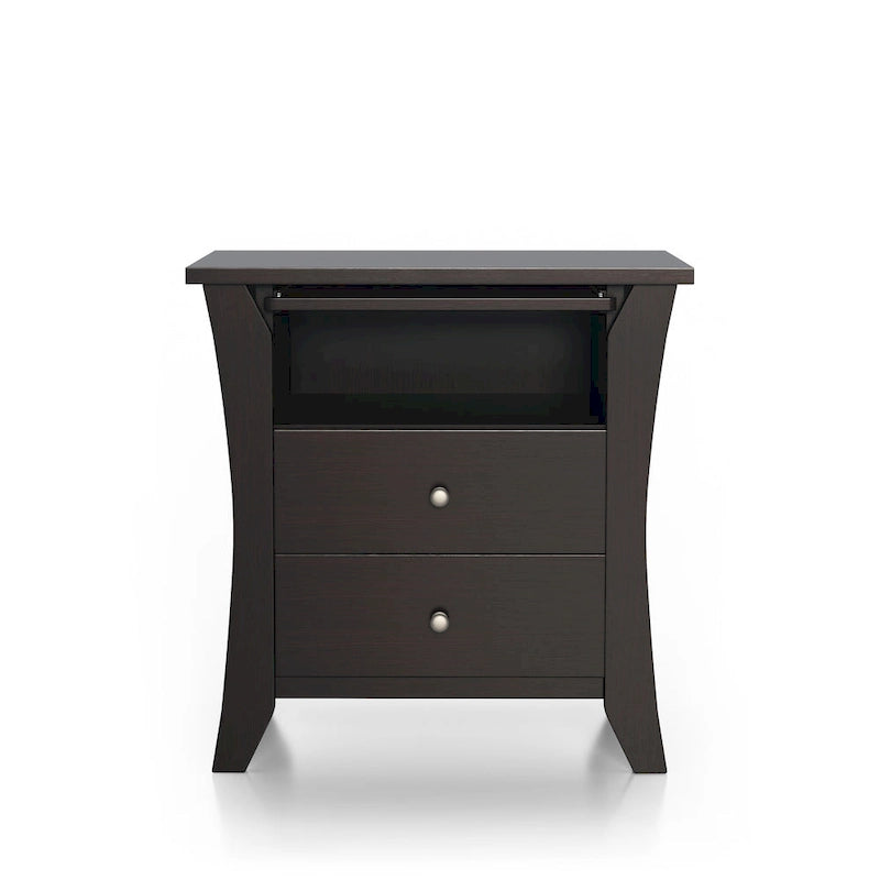 Table de chevet en bois à 2 tiroirs