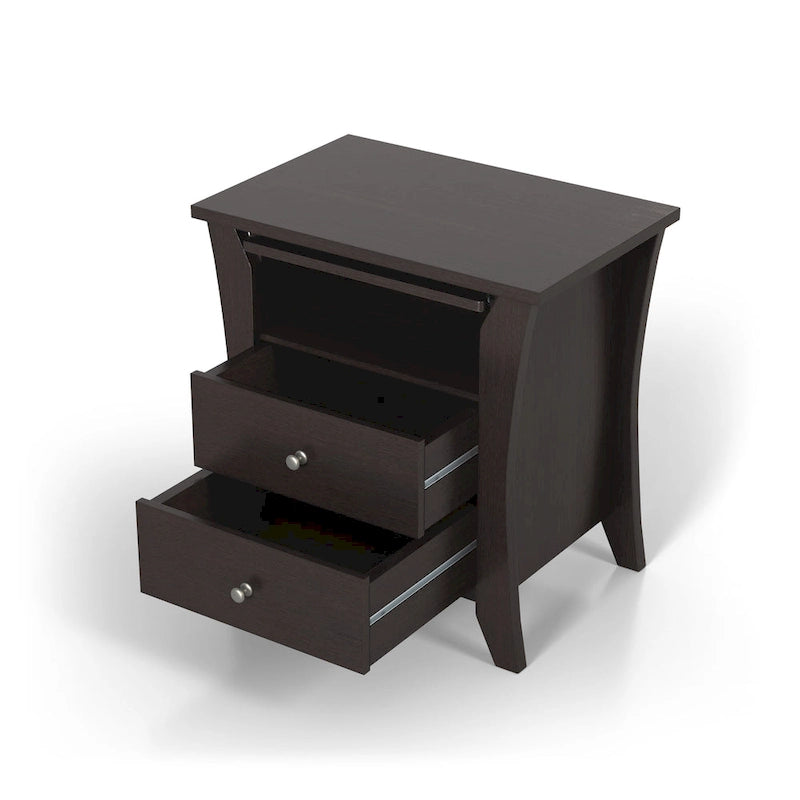 Table de chevet en bois à 2 tiroirs