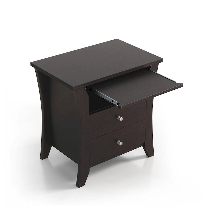 Table de chevet en bois à 2 tiroirs