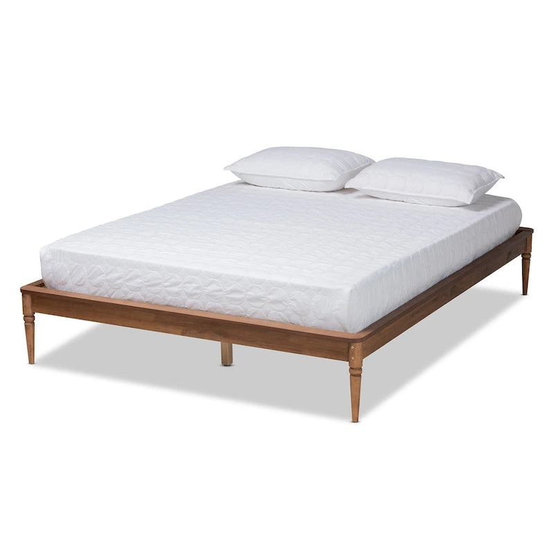 Cadre de lit en bois finition noyer classique et traditionnel