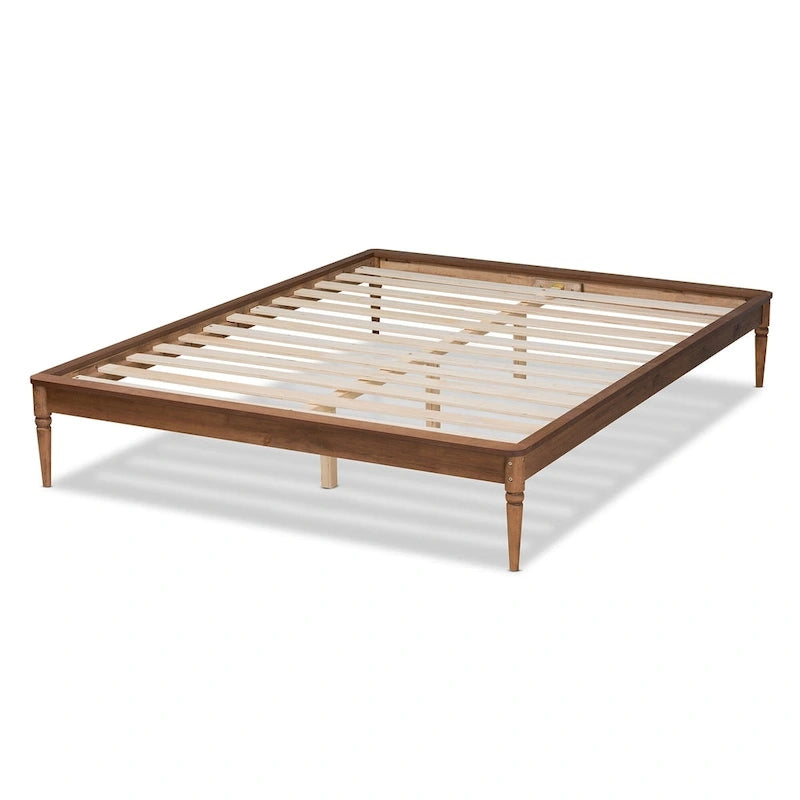 Cadre de lit en bois finition noyer classique et traditionnel