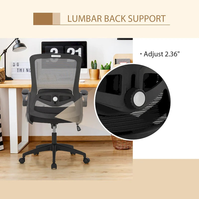 Chaise de bureau ergonomique en maille avec dossier haut, fauteuil de bureau pivotant à 360°