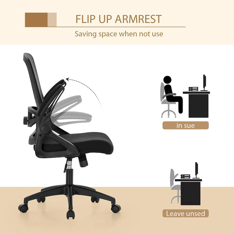 Chaise de bureau ergonomique en maille avec dossier haut, fauteuil de bureau pivotant à 360°
