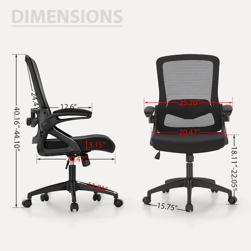 Chaise de bureau ergonomique en maille avec dossier haut, fauteuil de bureau pivotant à 360°