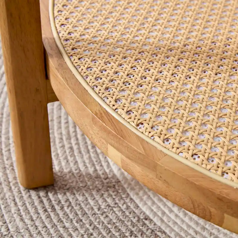 Table basse ronde en bois massif à double plateau