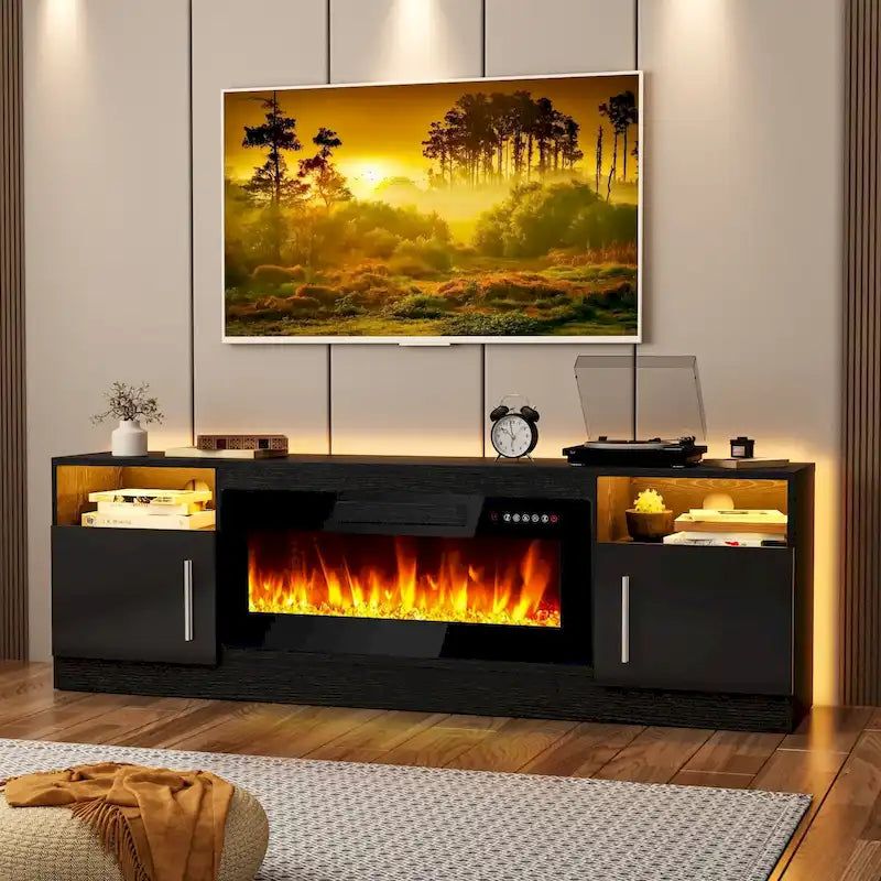 Meuble TV de 70 po avec foyer électrique de 36 po