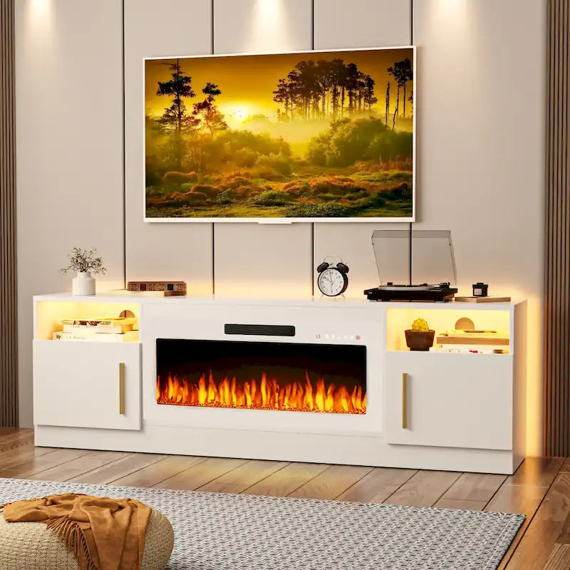 Meuble TV de 70 po avec foyer électrique de 36 po