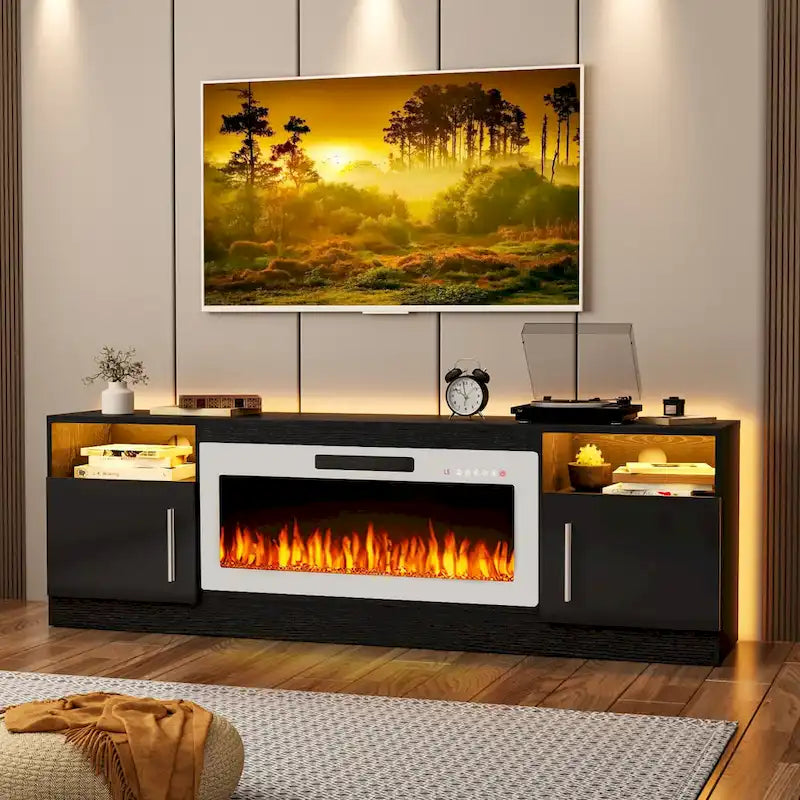 Meuble TV de 70 po avec foyer électrique de 36 po