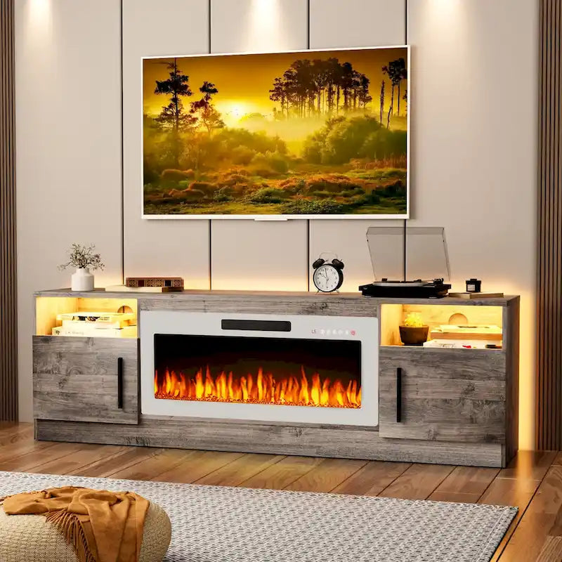 Meuble TV de 70 po avec foyer électrique de 36 po