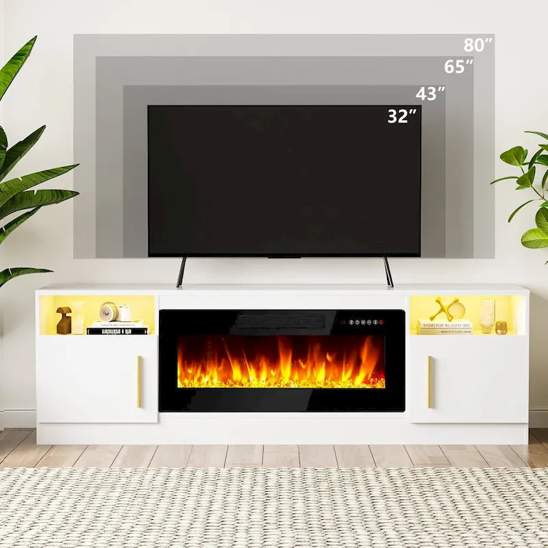 Meuble TV de 70 po avec foyer électrique de 36 po