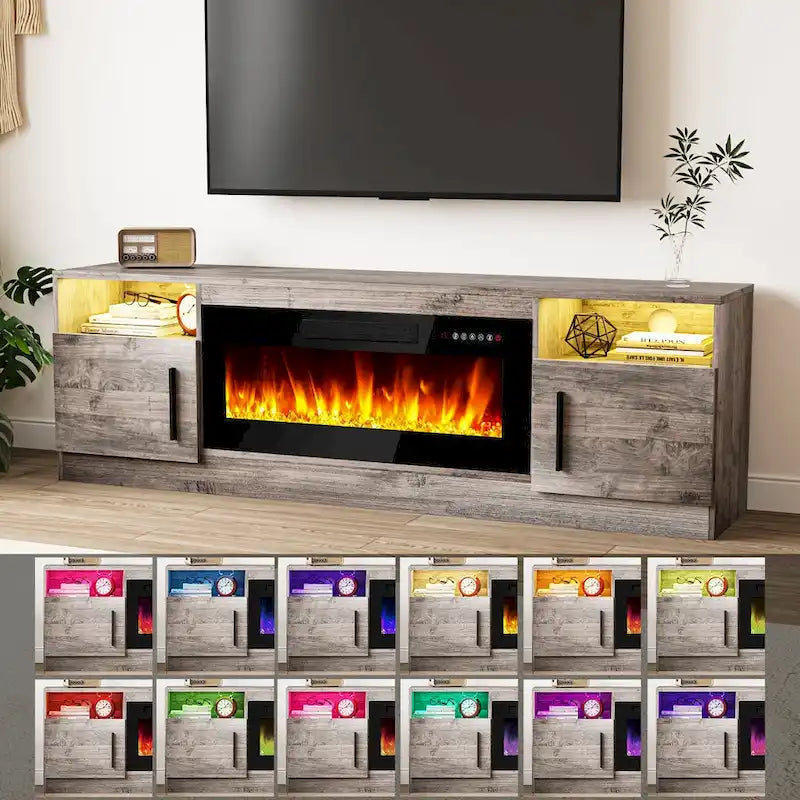 Meuble TV de 70 po avec foyer électrique de 36 po