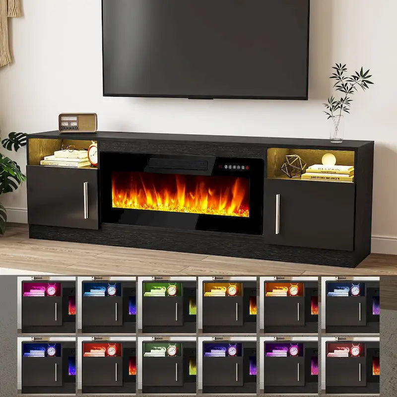 Meuble TV de 70 po avec foyer électrique de 36 po