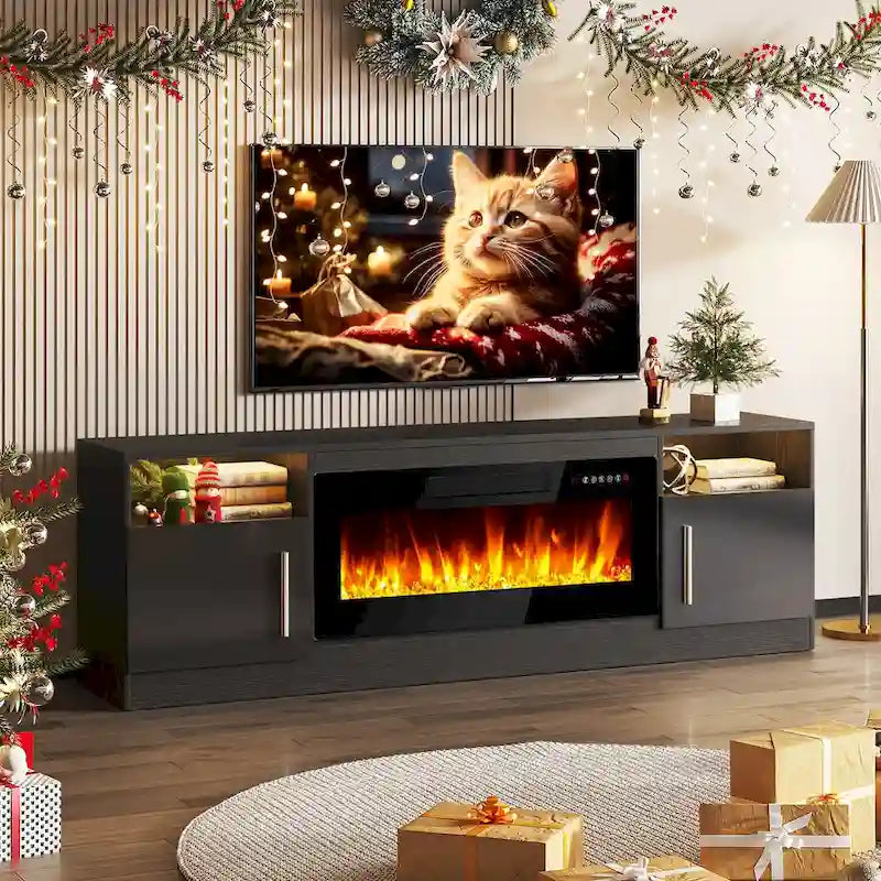 Meuble TV de 70 po avec foyer électrique de 36 po