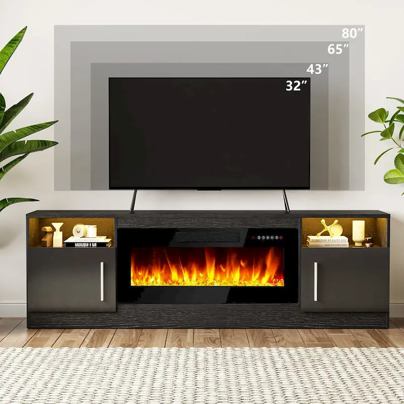 Meuble TV de 70 po avec foyer électrique de 36 po