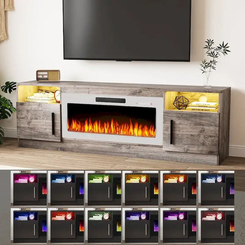 Meuble TV de 70 po avec foyer électrique de 36 po